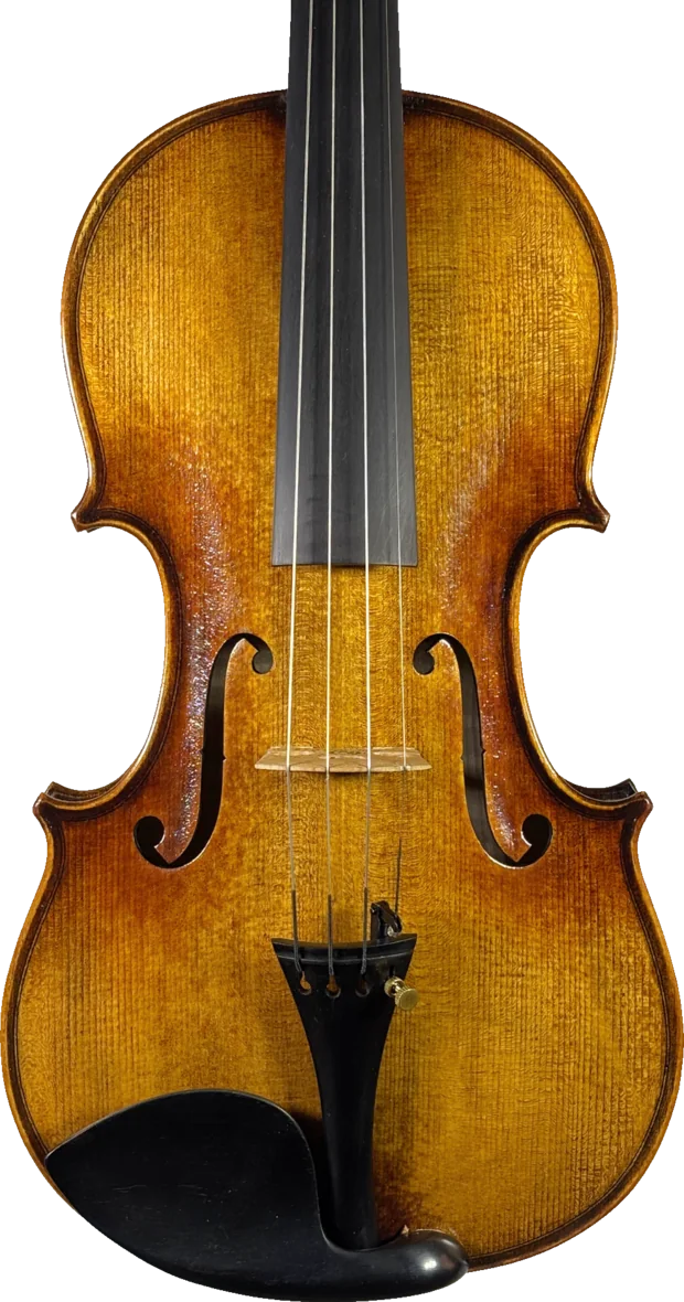 Violino de autor da Luteria Fagundes em alta definição, verniz âmbar de Cremona